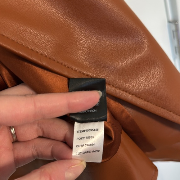 TORRID Brown Faux Leather Moto Jacket Size 1 - Picture 8 of 9